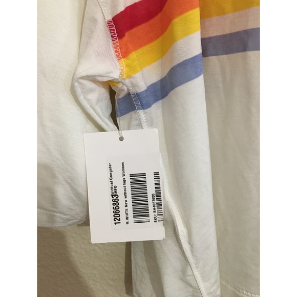 NWT Spiritual Gangster Retro Active Sessions Striped Cropped Tee Size Medium - Picture 5 of 7